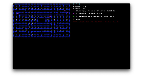 TMSEMU 80-col terminal shot