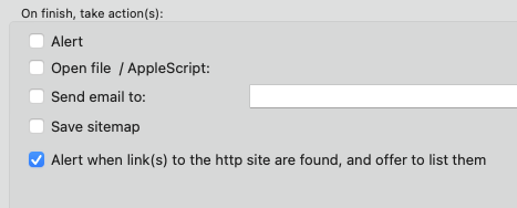 insecure testing options in settings