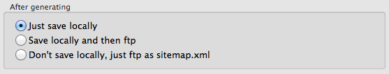 options after generating the sitemap