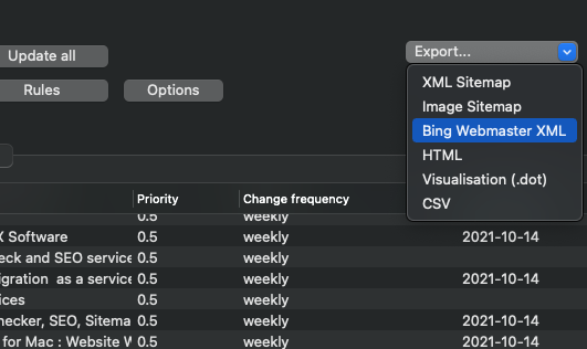 Find the option to generate and submit to Bing Webmater Tools / IndexNow